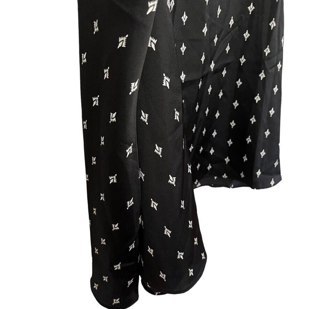 Ann Taylor Loft Plus Womens Black White Satin Midi Flare Side Zip Skirt sz 18 - Picture 2 of 15
